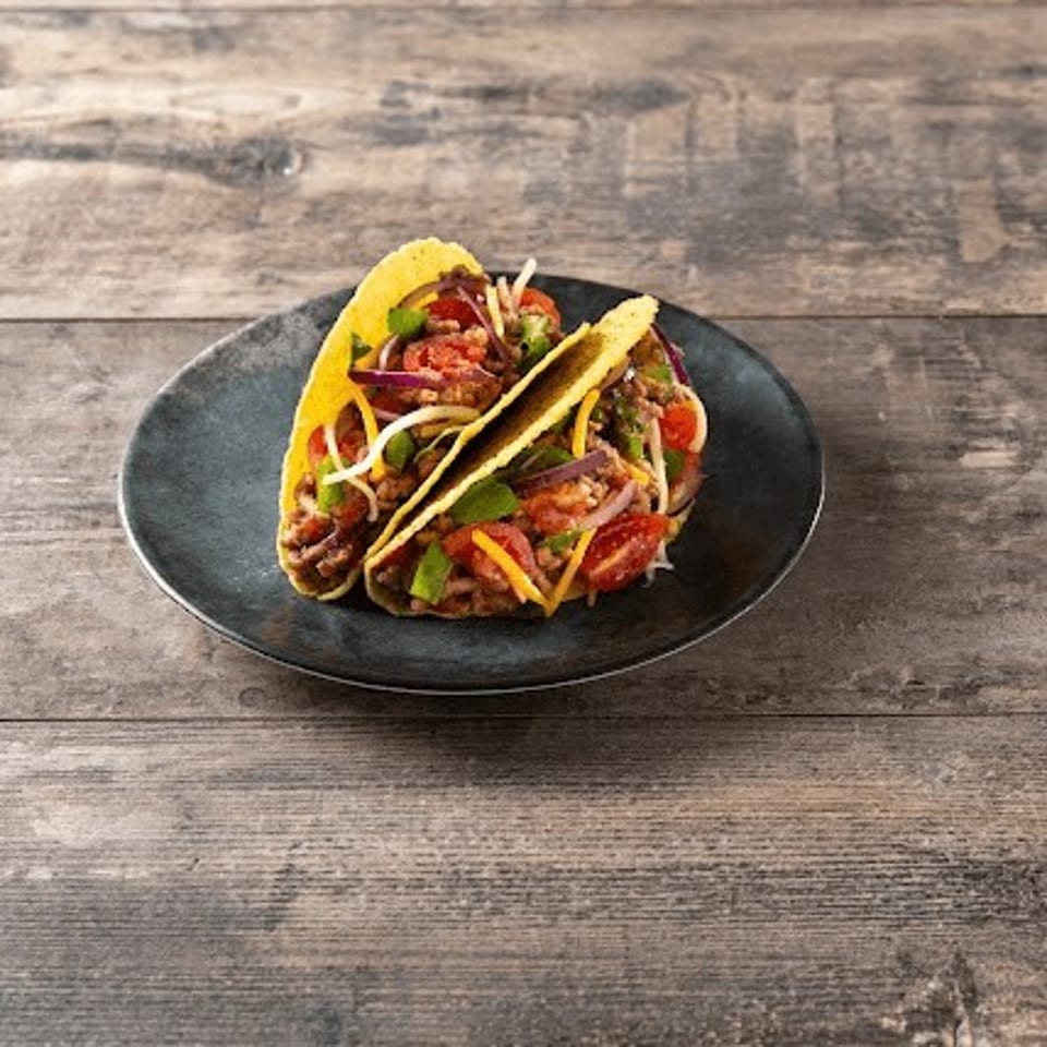 42. Beef Taco, Rice & Beans.
