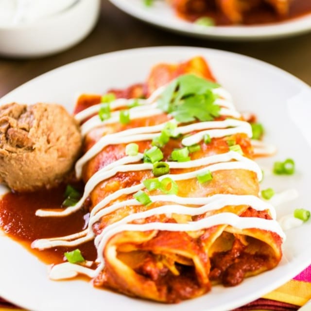 3 Chicken Enchiladas.