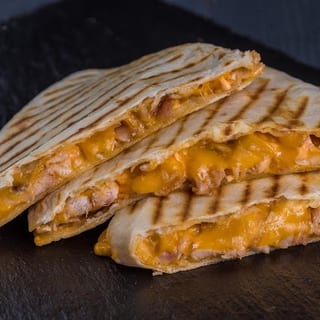 45. Quesadilla, Rice & Beans